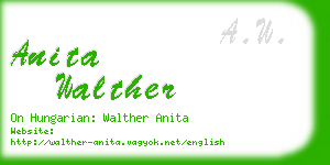 anita walther business card